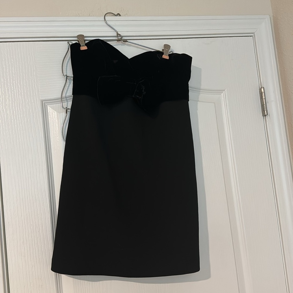 MAJE RESSY VELVET BOW STRAPLESS MINI DRESS - Picture 4 of 8